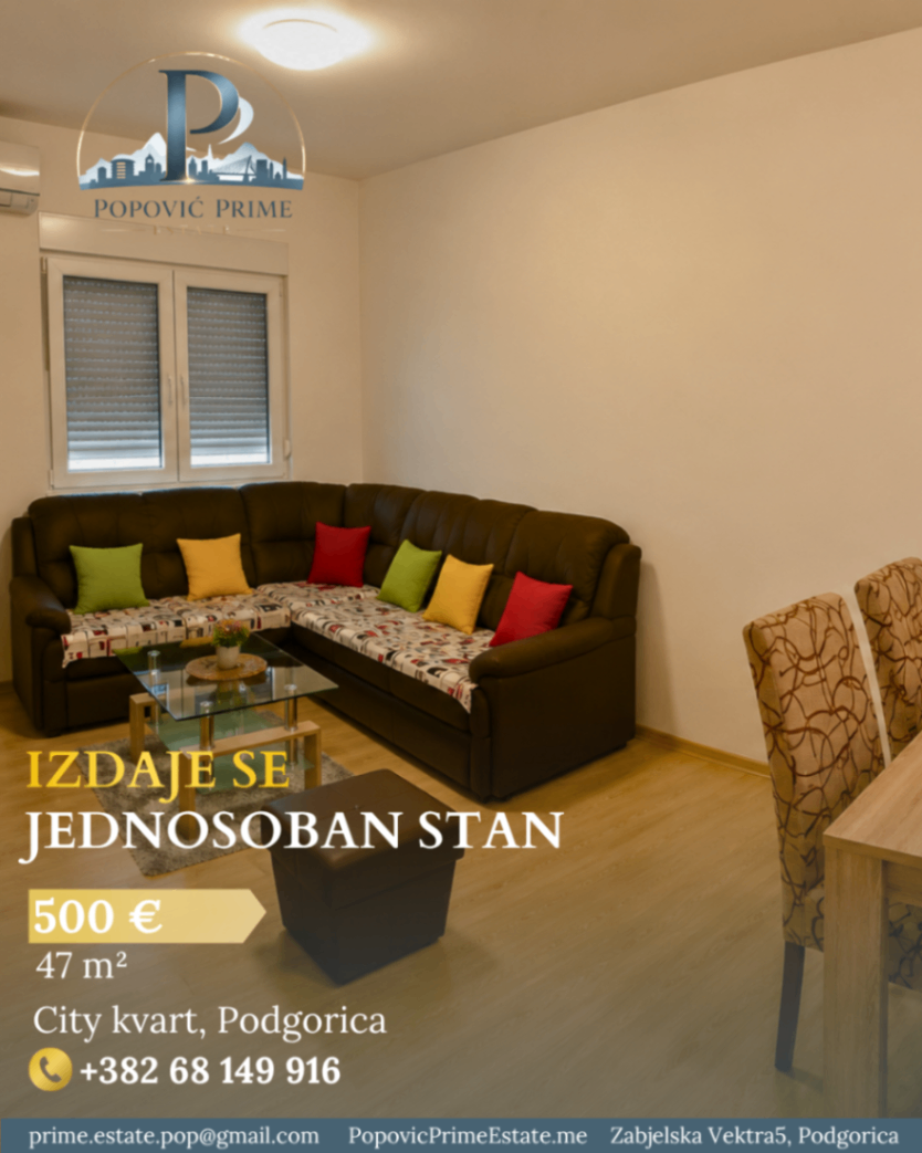 Izdavanje - Stan Podgorica, City Kvart