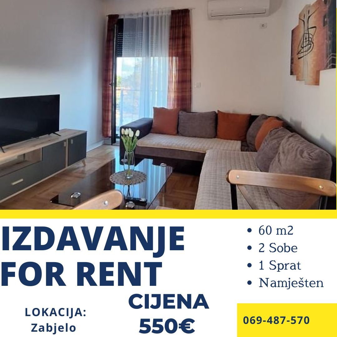 Izdavanje - Stan Podgorica, Zabjelo