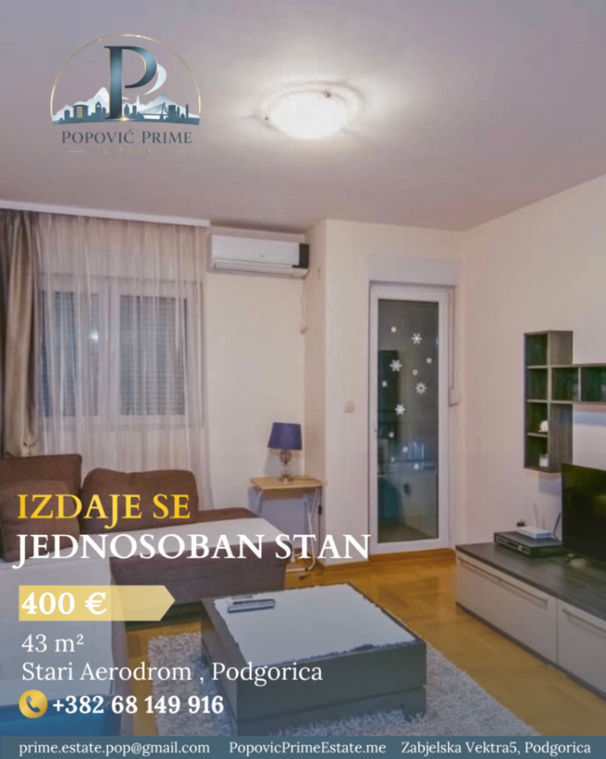 Izdavanje - Stan Podgorica, Stari Aerodrom