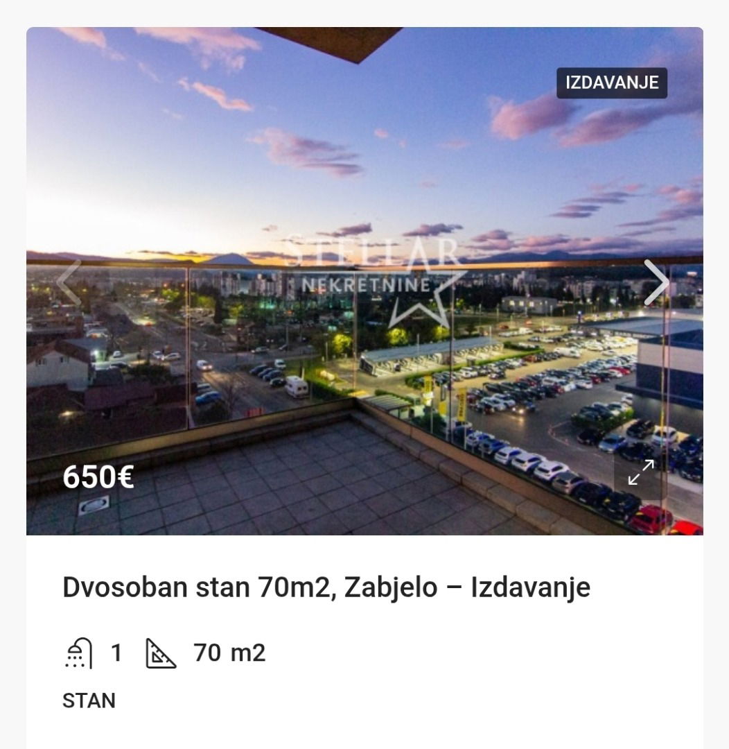 Rent - Apartment Podgorica, Zabjelo