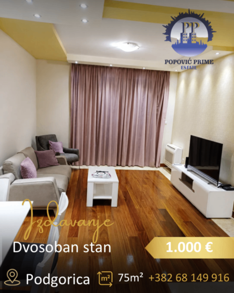 Izdavanje - Stan Podgorica, Centar