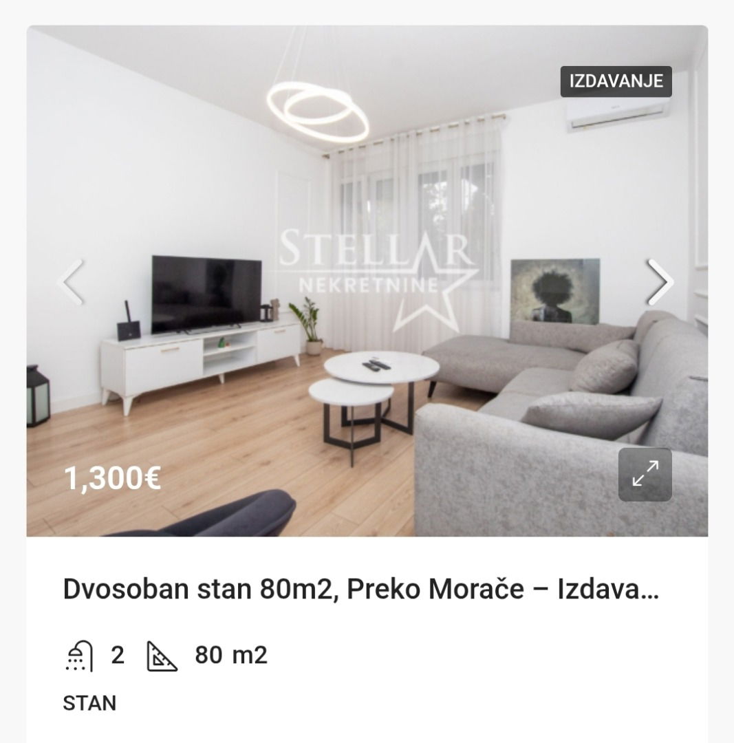 Оренда - Квартира Podgorica, Preko Morače