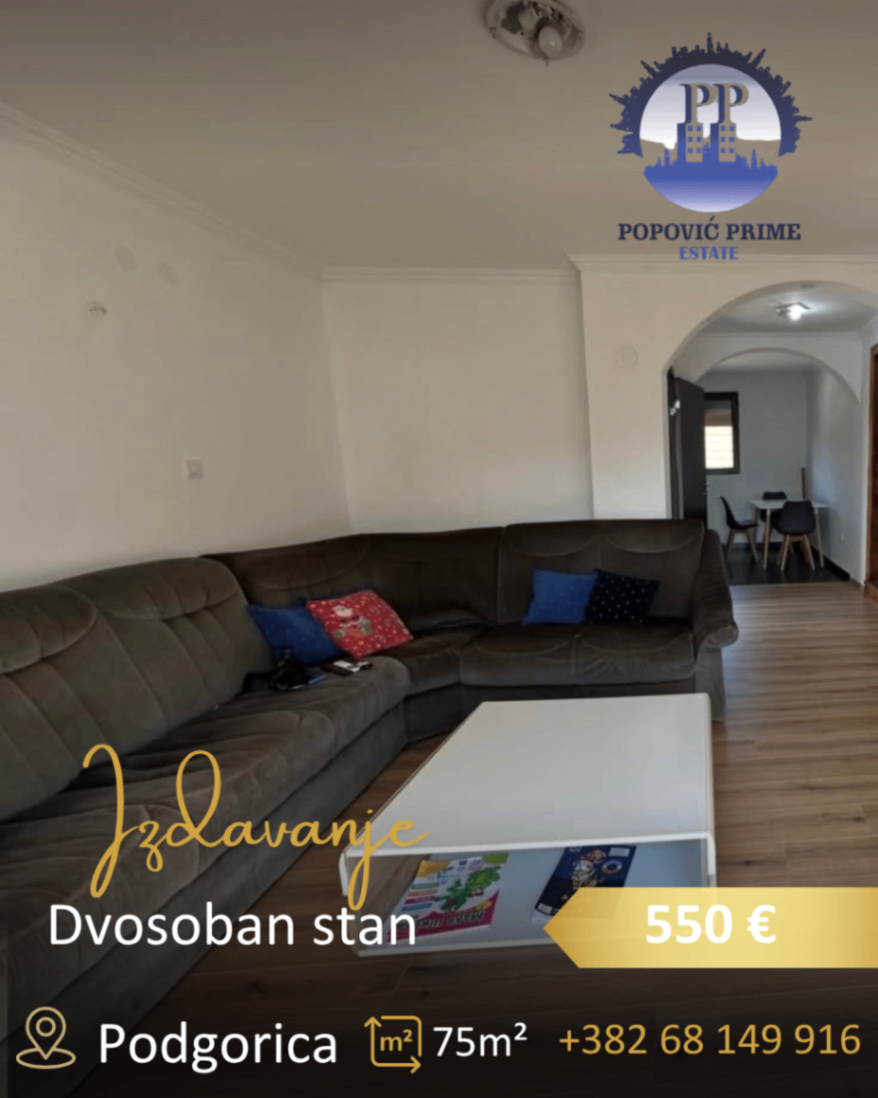 Izdavanje - Stan Podgorica, Zagorič