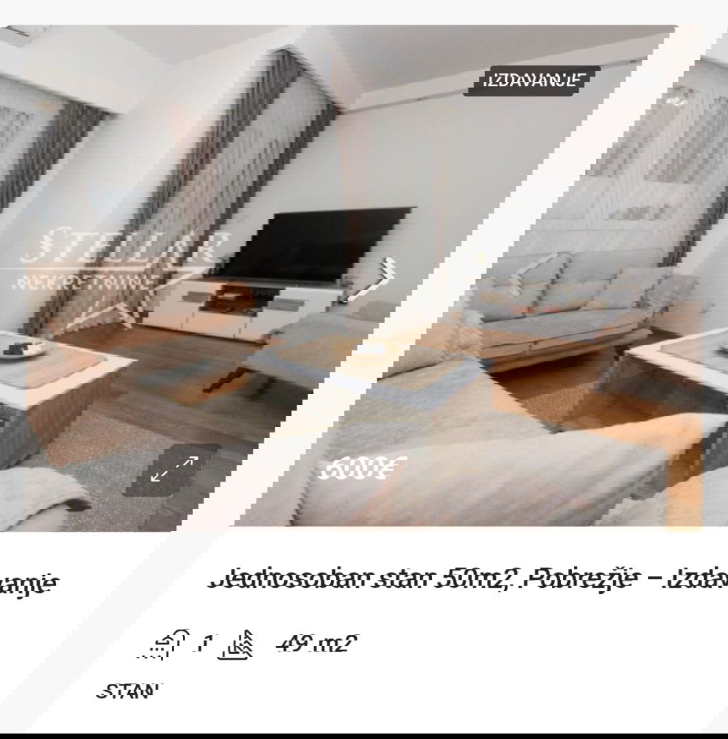 Izdavanje - Stan Podgorica, Pobrežje