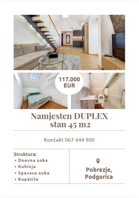 Продаж - Квартира Podgorica, Pobrežje