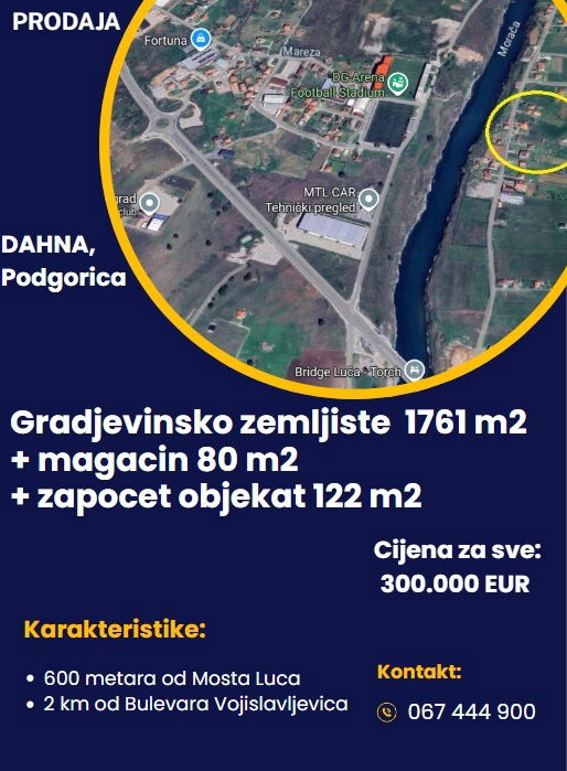 Продаж - Земля Podgorica, Dahna