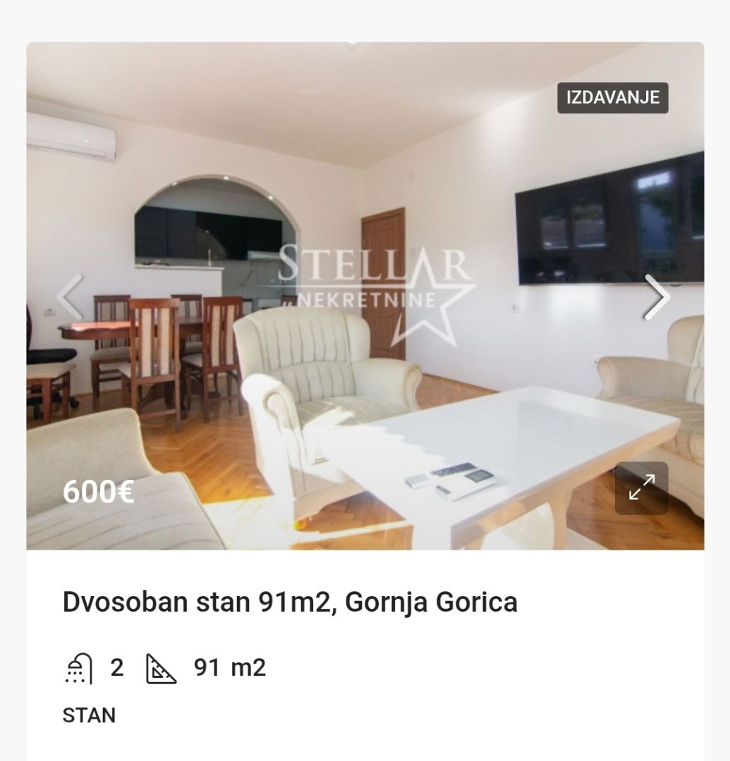 Оренда - Квартира Podgorica, Gornja Gorica