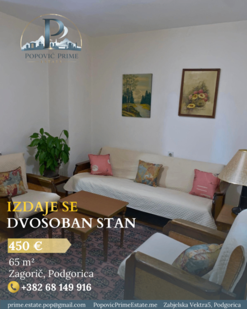 Izdavanje - Stan Podgorica, Zagorič