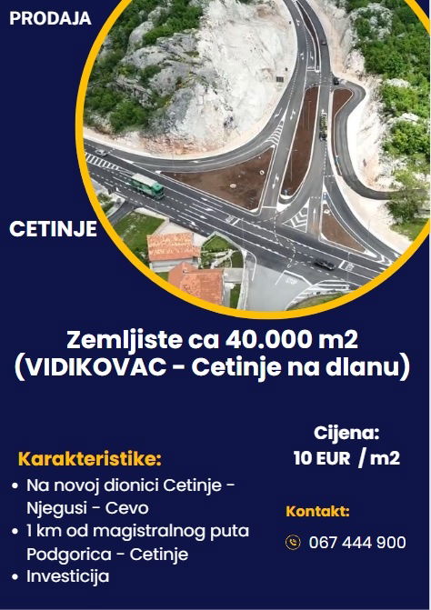 Prodaja - Zemljište Cetinje, Cetinje