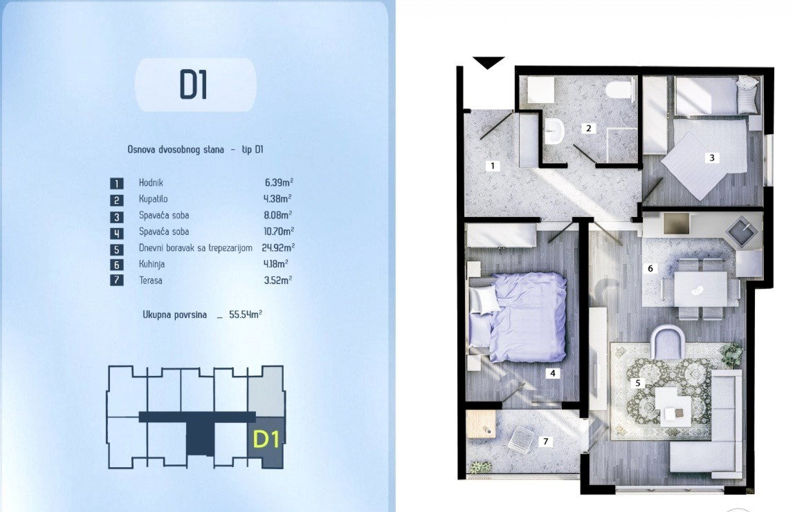 Sale - Apartment Podgorica, Zabjelo