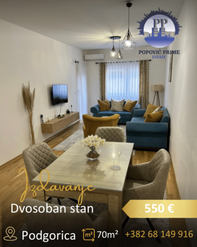 Izdavanje - Stan Podgorica, Tuški Put