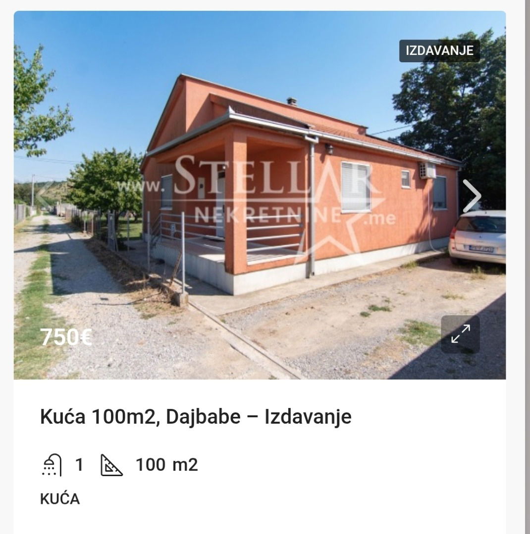 Rent - House Podgorica, Dajbabe