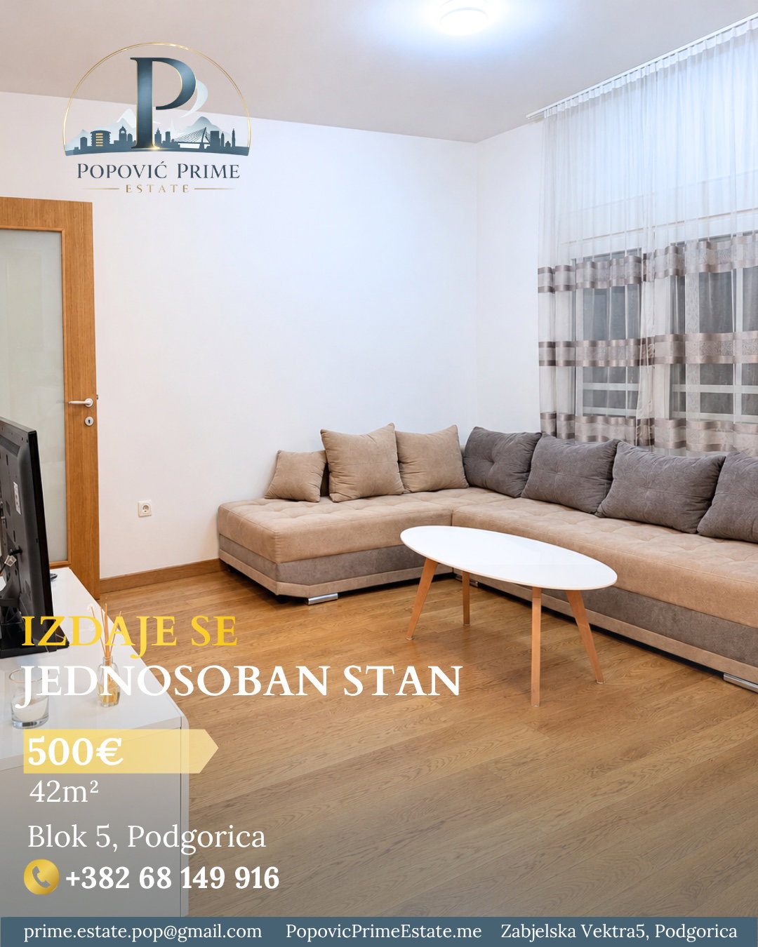 Оренда - Квартира Podgorica, Blok 5