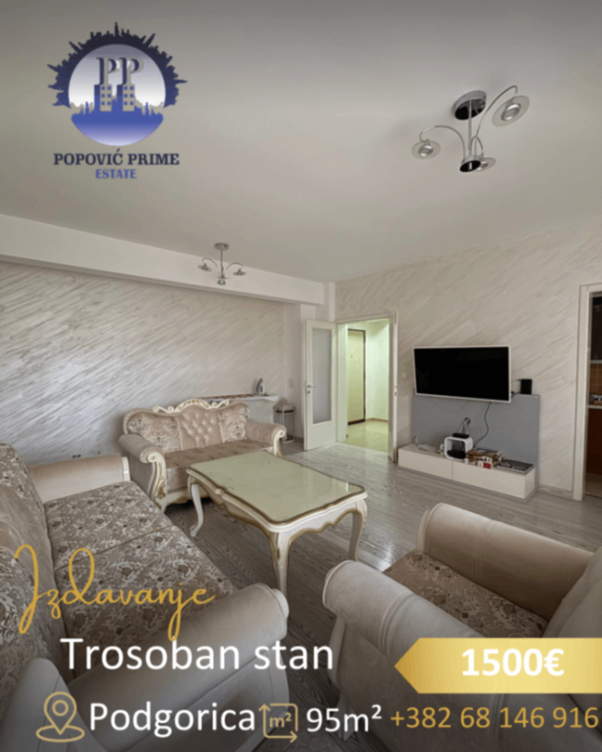 Izdavanje - Stan Podgorica, Preko Morače