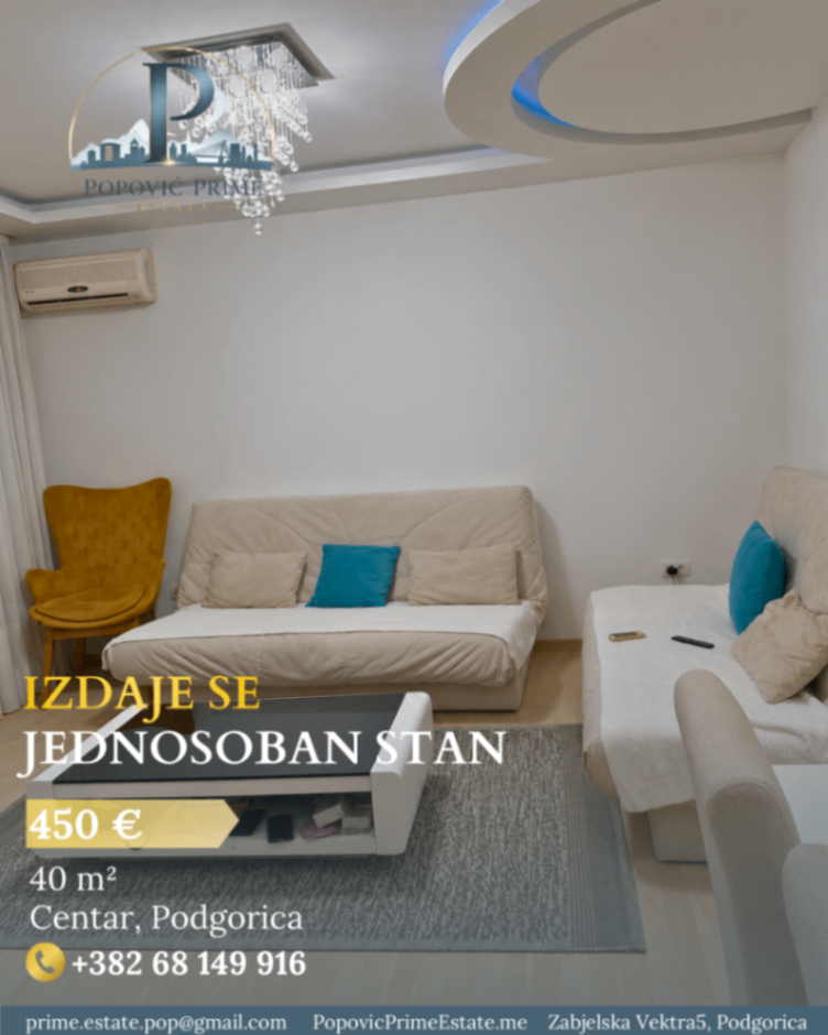 Izdavanje - Stan Podgorica, Centar