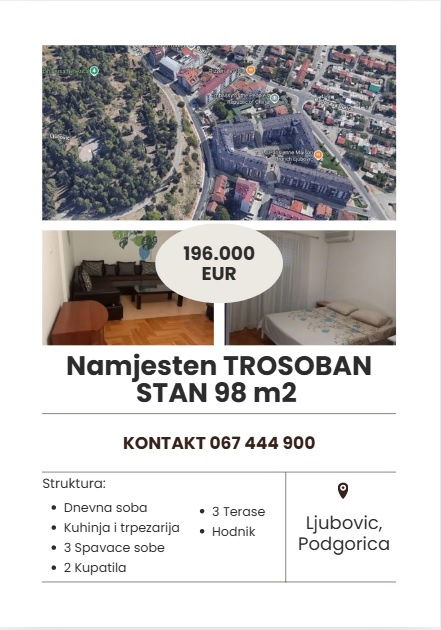 Продажа - Квартира Podgorica, Ljubović