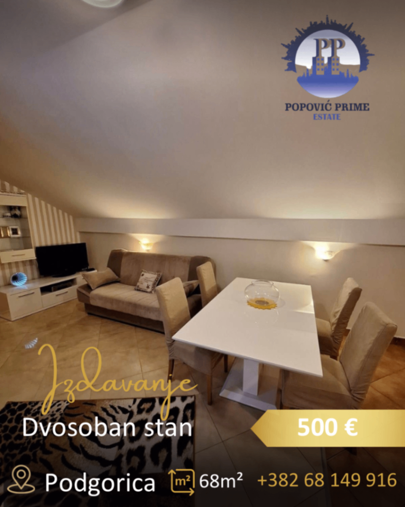 Izdavanje - Stan Podgorica, Donja Gorica