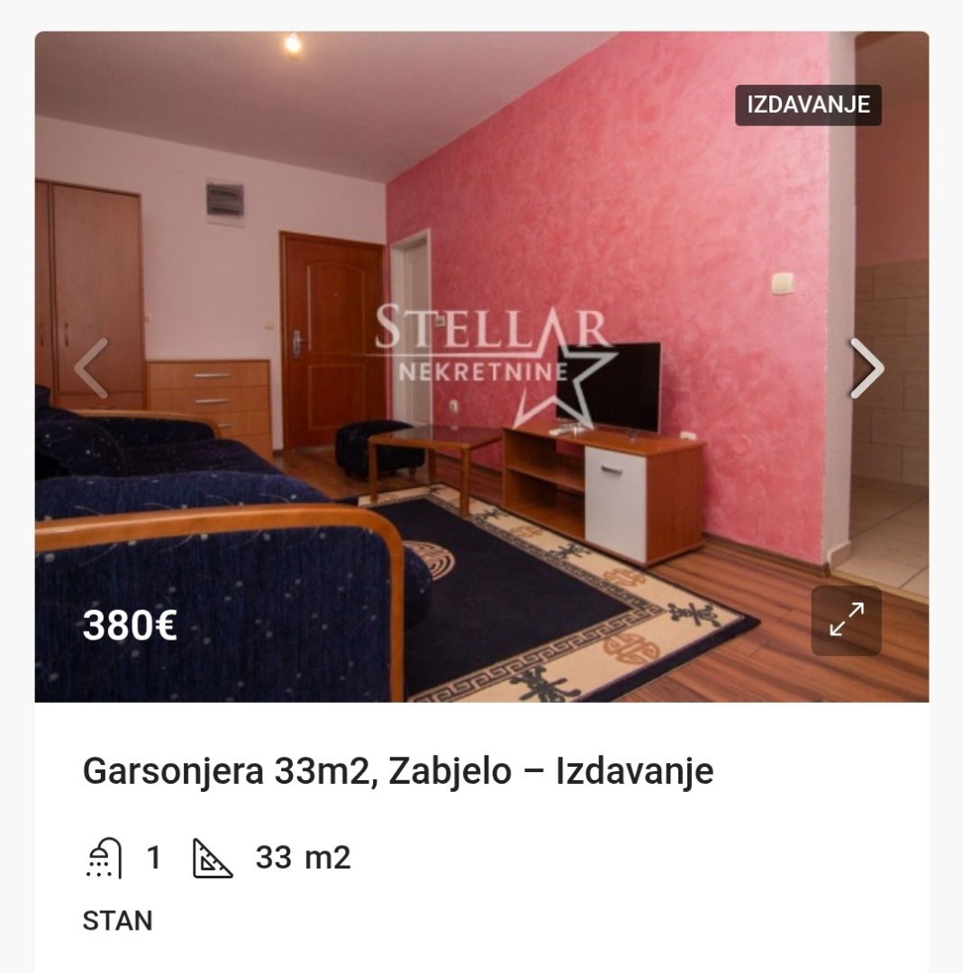 Izdavanje - Stan Podgorica, Zabjelo