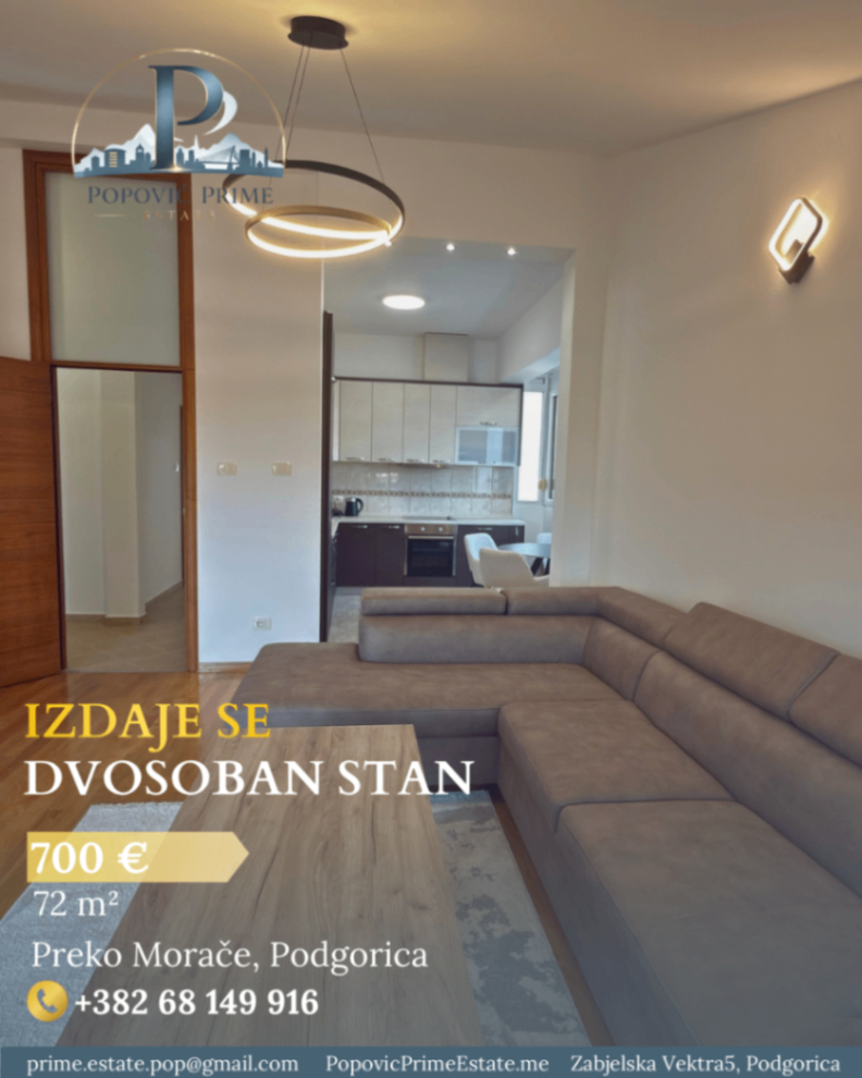 Izdavanje - Stan Podgorica, Preko Morače