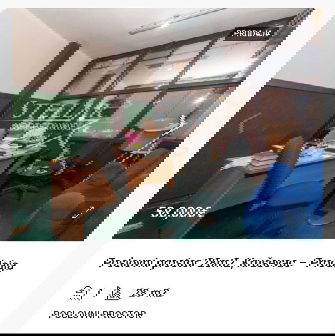Продаж - Офісне приміщення Podgorica, Kruševac