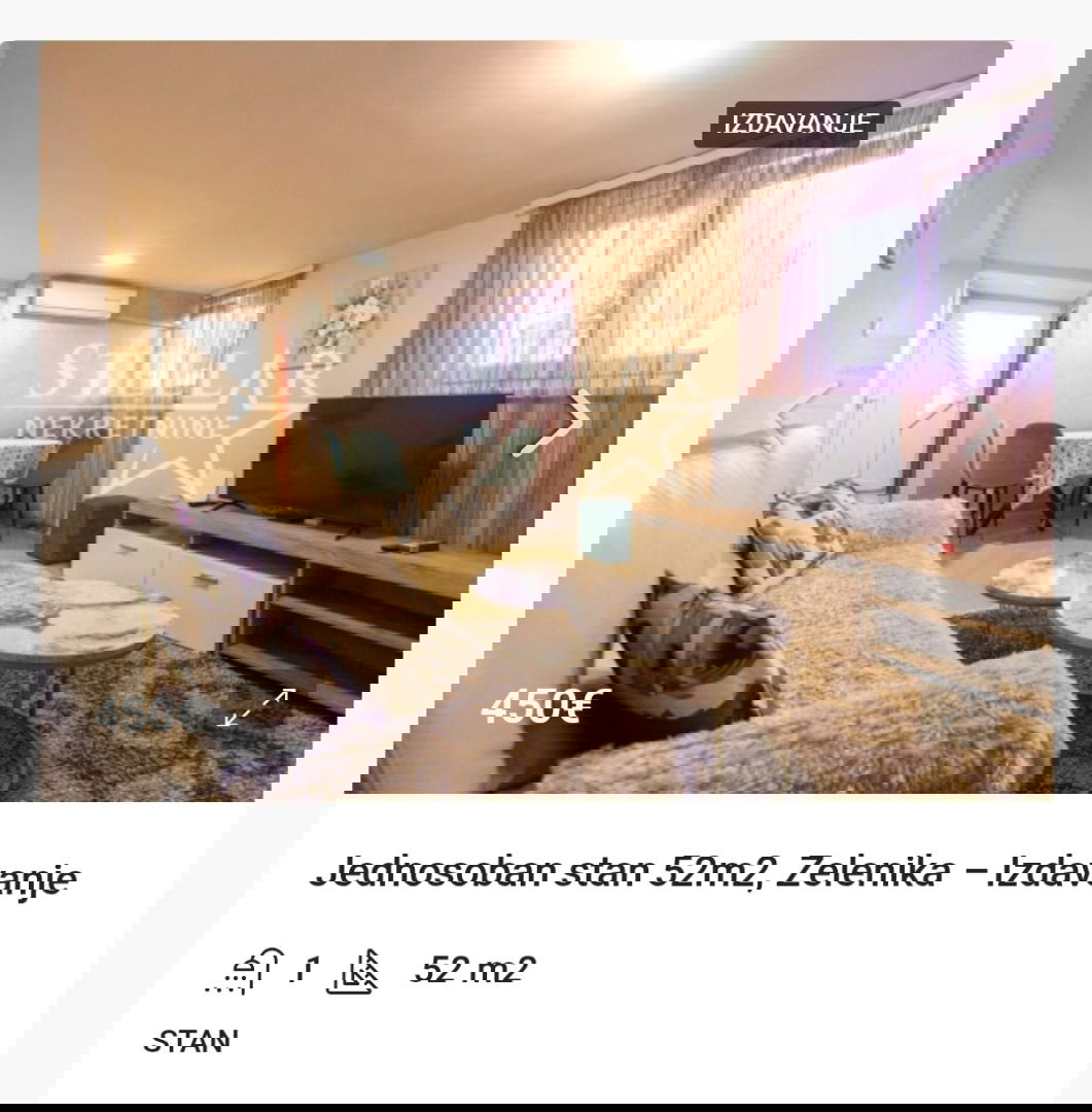 Izdavanje - Stan Podgorica, Zelenika