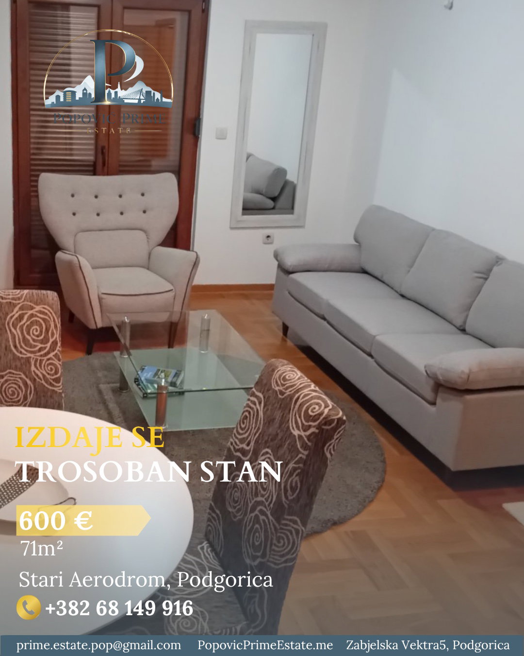 Аренда - Квартира Podgorica, Stari Aerodrom