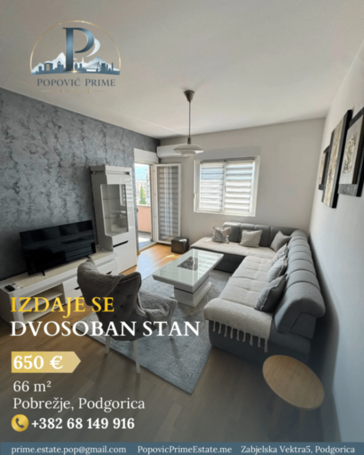 Оренда - Квартира Podgorica, Pobrežje