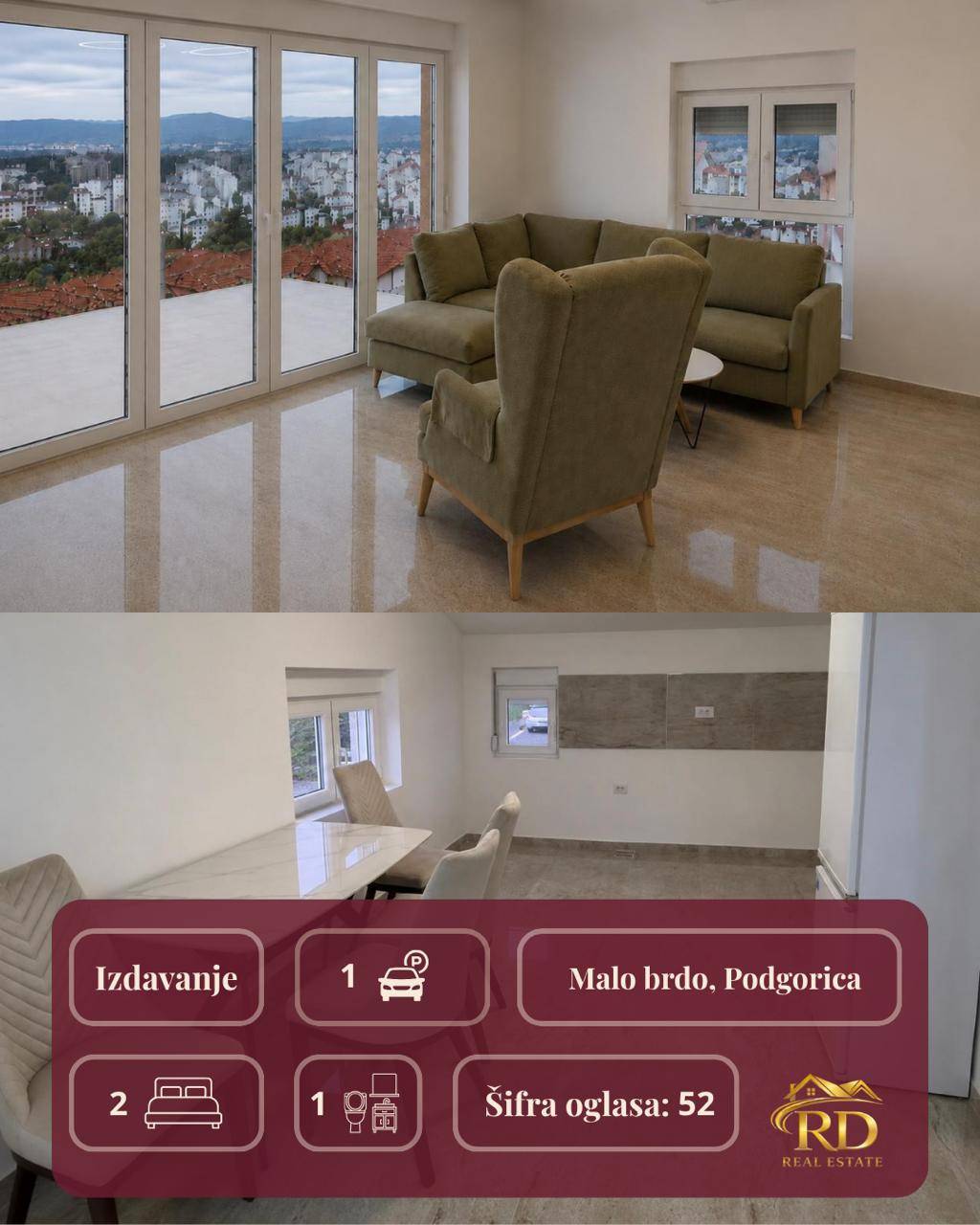 Kiralık - Daire Podgorica, Malo Brdo